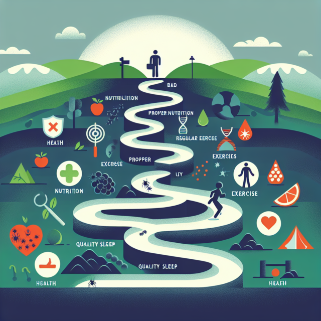 Essential Steps for Lyme Disease Recovery: A Guide to Reclaiming Your Health Illustration of key elements for Lyme disease recovery, including healthy foods, exercise, and relaxation techniques