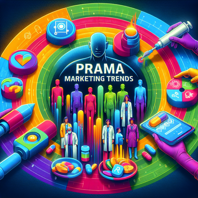 Pharma marketing executives discussing industry trends in a meeting.