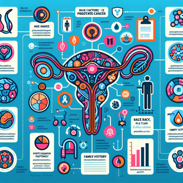 Key Risk Factors for Prostate Cancer: Essential Insights for Awareness Infographic highlighting key risk factors for prostate cancer.