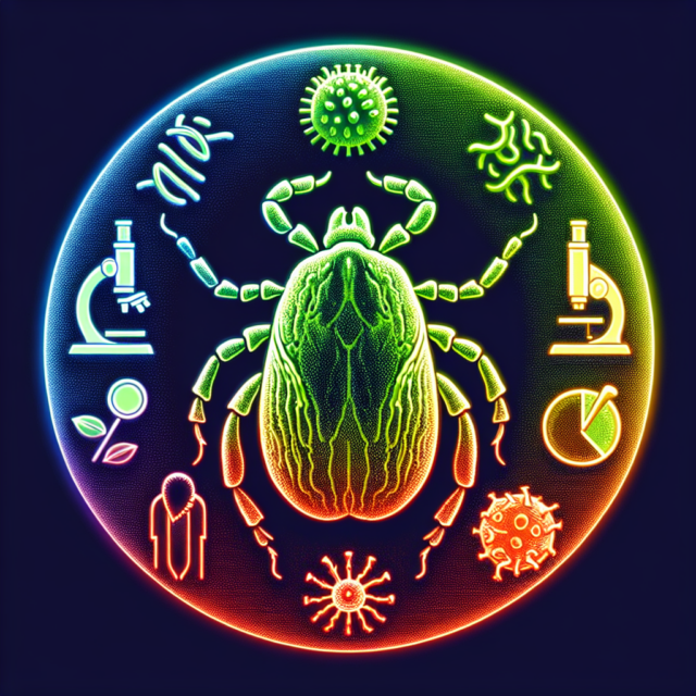 An image of a tic with medical images surrounding it.