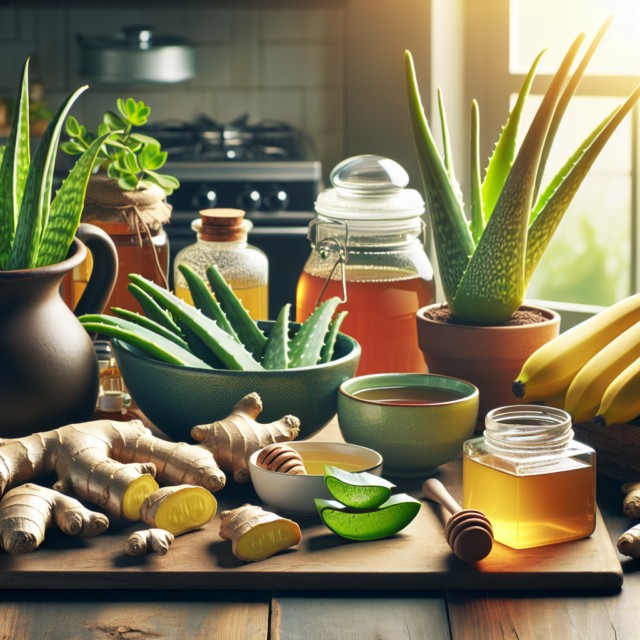 Cup of ginger tea and a glass of water with apple cider vinegar for acid reflux relief