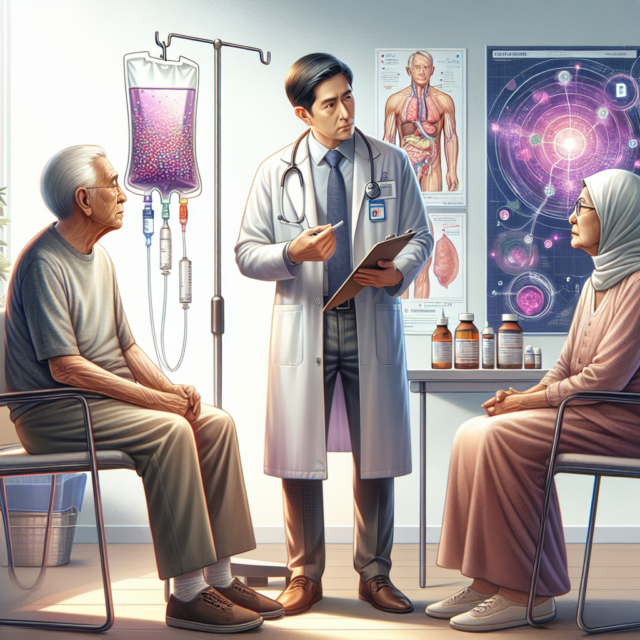 Senior adult managing ulcerative colitis with medication and diet planning.