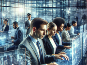 Programmatic Advertising: Transforming Pharma Marketing Strategies A marketing professional reviewing programmatic advertising performance metrics for a pharma campaign.