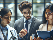 Mastering Pharmaceutical Marketing: Strategies to Drive Success in the Pharma Industry Pharma marketer planning a branded drug campaign with digital tools.