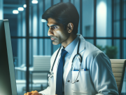 Top Features of a Diabetes Website for Clinicians: Enhance Patient Care and Professional Development Doctor reviewing resources on a diabetes website to enhance patient care and professional knowledge.