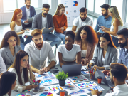 Programmatic Advertising Platforms: Transforming Pharma Marketing Strategies A pharma marketing executive analyzing programmatic advertising data.