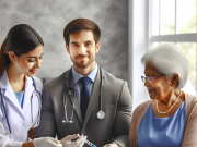 Type 1 Diabetes Management: Best Practices for Clinicians Clinician discussing glucose management with a patient using CGM.