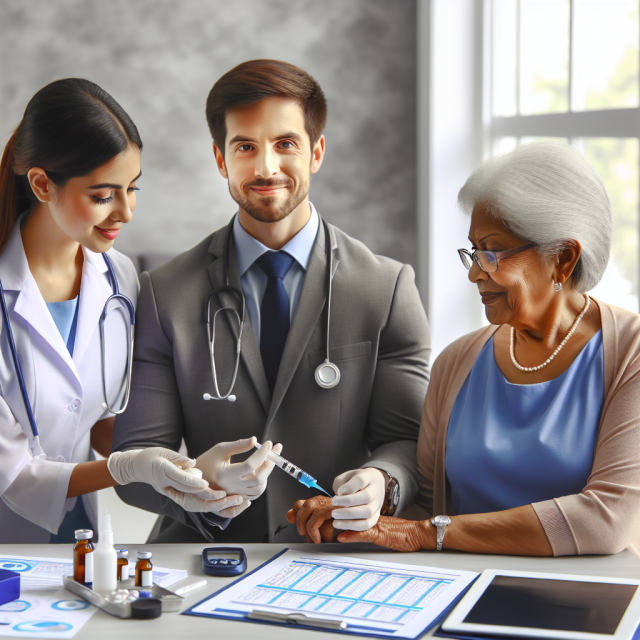 Clinician discussing glucose management with a patient using CGM.