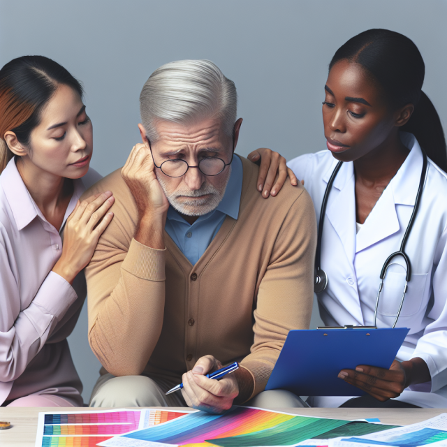 Doctor explaining Alzheimer’s risk factors to a diabetic patient.