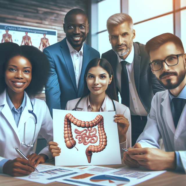 Doctors discussing Crohn’s disease pain.