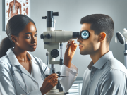 Diabetic Retinopathy: Early Detection, Treatment, and Prevention Strategies for Healthcare Providers Doctor analyzing eye images for diabetic retinopathy diagnosis.