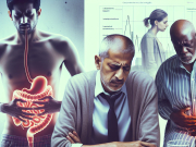 Understanding Crohn’s Disease Symptoms: Early Warning Signs and When to Seek Help Person holding their stomach in pain, representing symptoms of Crohn's disease.