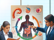 Acid Reflux and Weight Loss A person holding their stomach, experiencing acid reflux discomfort.