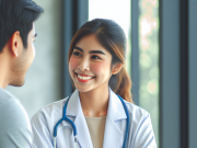 Fibromyalgia Diagnosis: What to Expect and How to Prepare Female doctor explaining fibromyalgia diagnosis process to male patient in medical office.