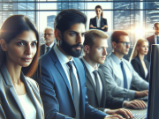 PPC Advertising Strategies for Pharma: Maximizing ROI A pharma marketing executive reviewing PPC campaign analytics on a laptop.