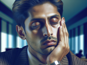 What to do when Losing Sleep over Chronic Illness A person with chronic illness unable to sleep, lying in bed with a restless expression.