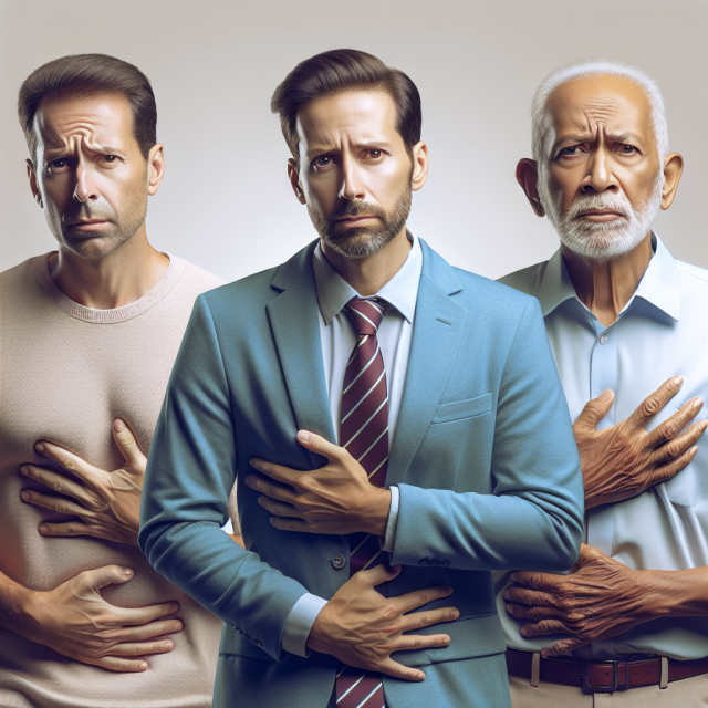 Three Men Representing Prostate Cancer Symptoms Three men sitting and looking concerned, symbolizing prostate cancer symptoms