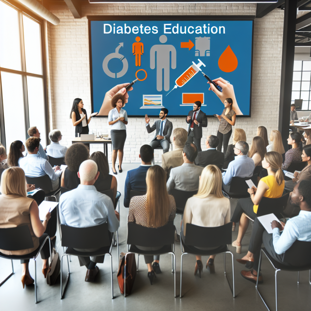 Clinicians Engaged in Diabetes Education Training Clinicians in a training session learning about effective diabetes education strategies for patient care.