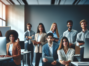 Digital Advertising Campaigns for Pharma: Strategies to Improve HCP and Patient Engagement Pharma marketing executive reviewing digital advertising campaign strategies on a computer.