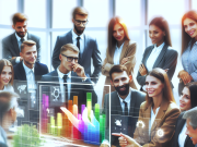 How to use Pay Per Click Advertising to Reach HCPs in Pharma Pharma marketing executives examining pay per click advertising results on a digital screen.