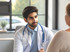 Diabetes and Obesity: A Deadly Combination A physician reviewing a patient's health plan for diabetes and weight management.