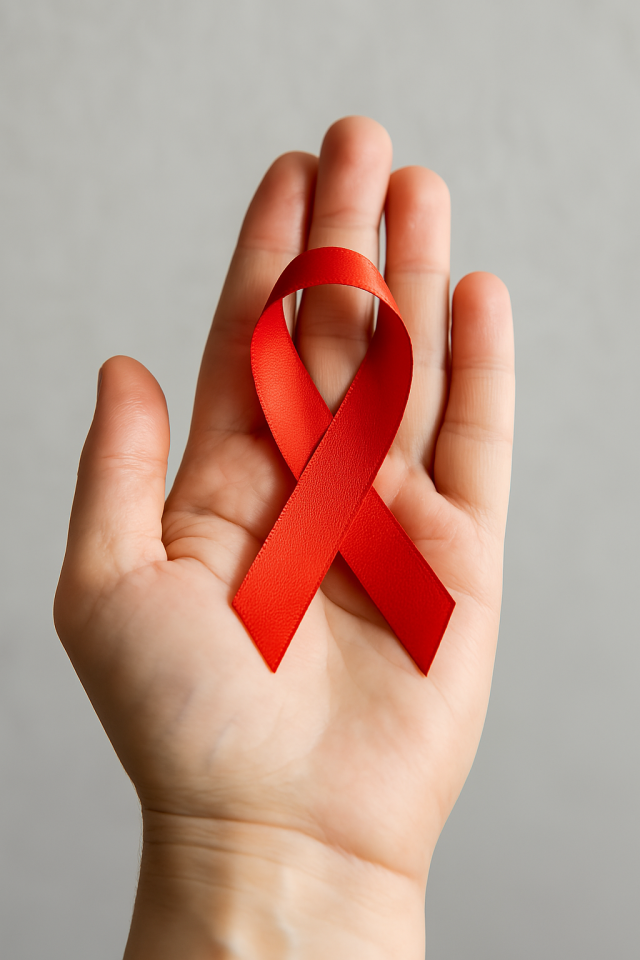Medical researcher analyzing HIV samples for cure research in a lab.