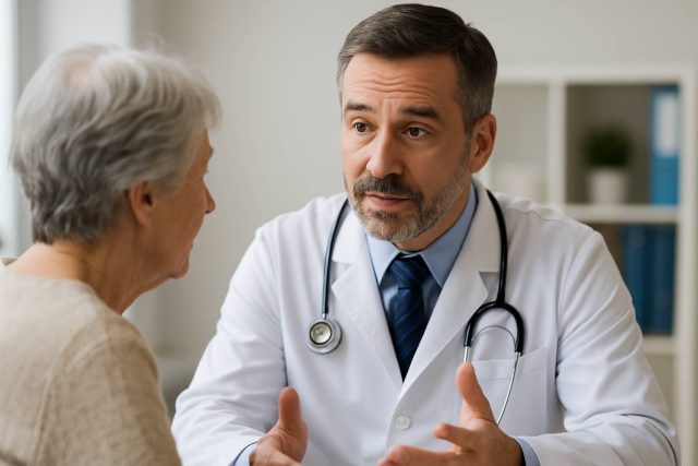 Doctor explaining diabetes comorbidities during a consultation