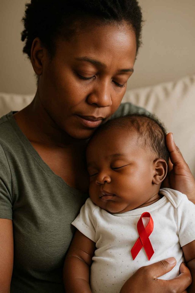Parent and doctor discussing child with HIV and treatment options