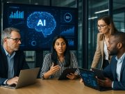 AI-Powered Pharma Marketing: What 2025 Has in Store Pharma marketers reviewing an AI-powered campaign dashboard