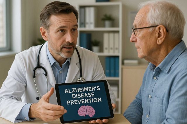 Doctor consulting diabetic patient on Alzheimer’s disease prevention and brain health