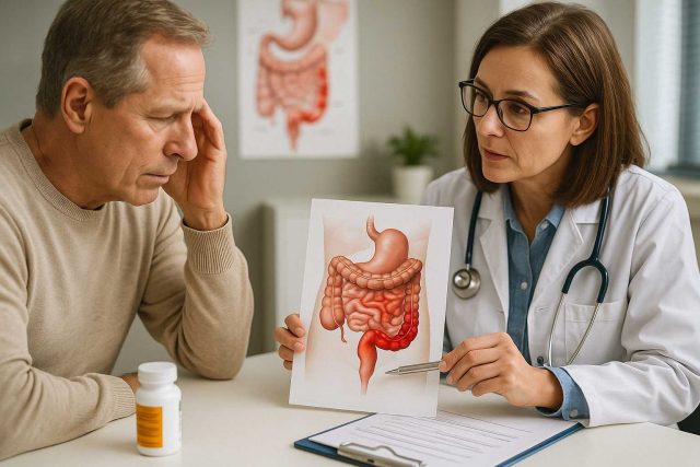 Doctor and patient reviewing Crohn’s disease complications and care strategy