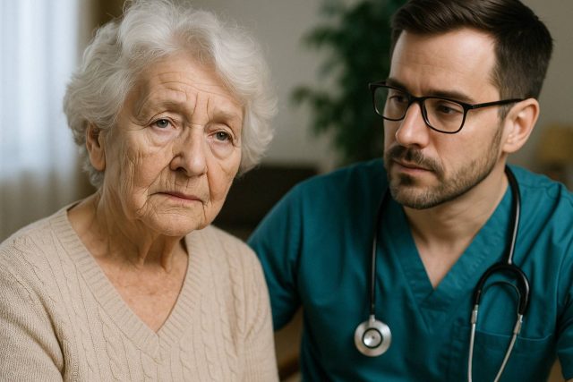 Diabetes and Cognitive Risk Consultation Doctor explaining Alzheimer’s risk factors to a patient with diabetes