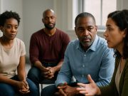 HIV Support Groups and Resources Adults attending an HIV support group in a medical setting