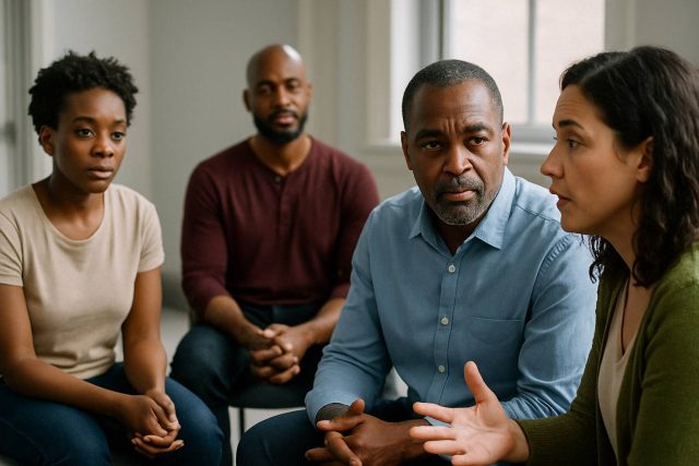 Adults attending an HIV support group in a medical setting