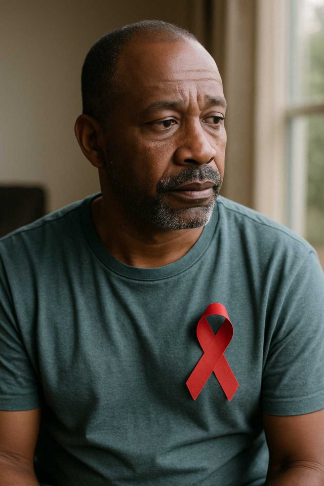 Physician and patient discussing HIV medication options in clinic