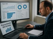Pharma Brands and the 2025 Shifting Strategy Pharma marketer reviewing SEO performance for branded medications