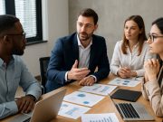 Next-Gen Influencer Marketing Strategies for Big Pharma Brands Pharma marketing team collaborating on influencer campaign plans.