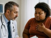 Preventing Type 2 Diabetes: Realistic Patient Outcomes Clinician advising patient on preventing type 2 diabetes through lifestyle choices.