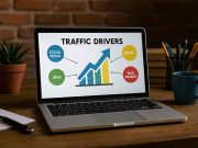 Exploring Traffic Drivers To Your Website Digital marketing dashboard showing traffic driver sources for a pharmaceutical brand.