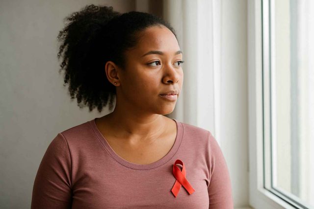 HIV-positive woman receiving reproductive health counseling from doctor