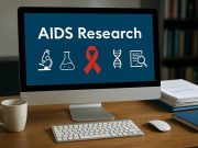What are the Best Resources for Aids Research? Research scientist working on AIDS data in a medical lab.