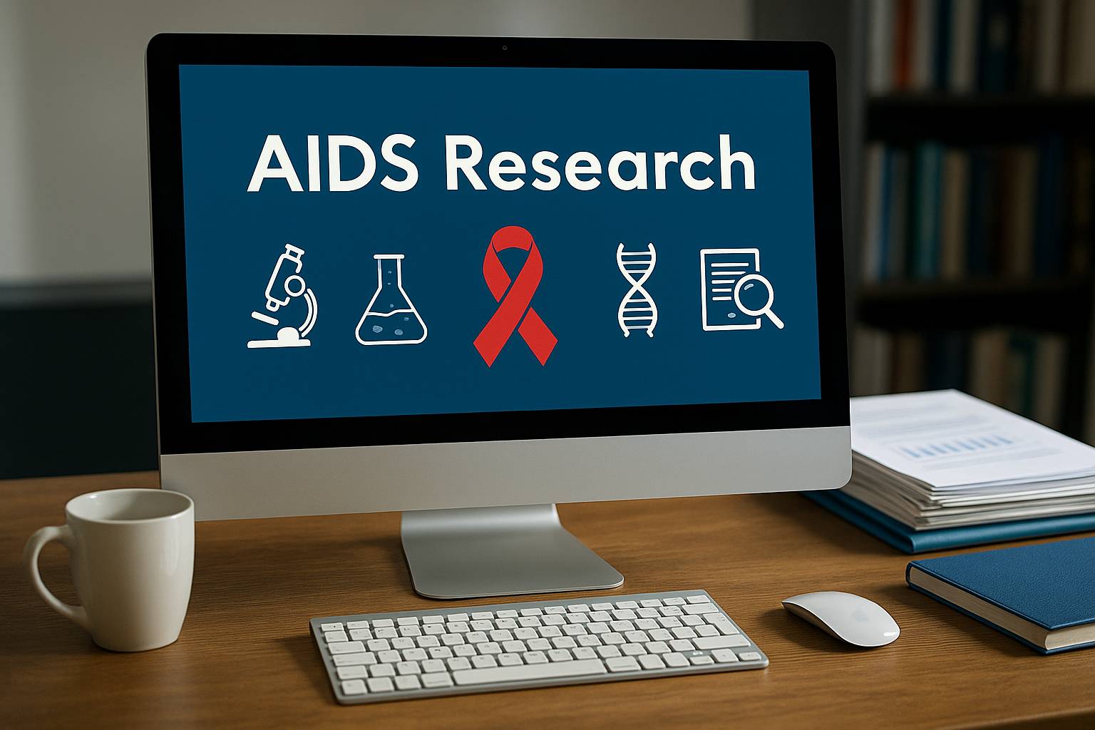 aids-research-resources.jpg Research scientist working on AIDS data in a medical lab.