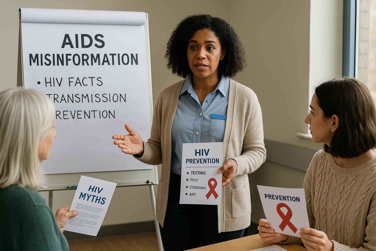 HIV Education Session on AIDS Misinformation 2025 Community session about HIV myths and AIDS misinformation with educational handouts