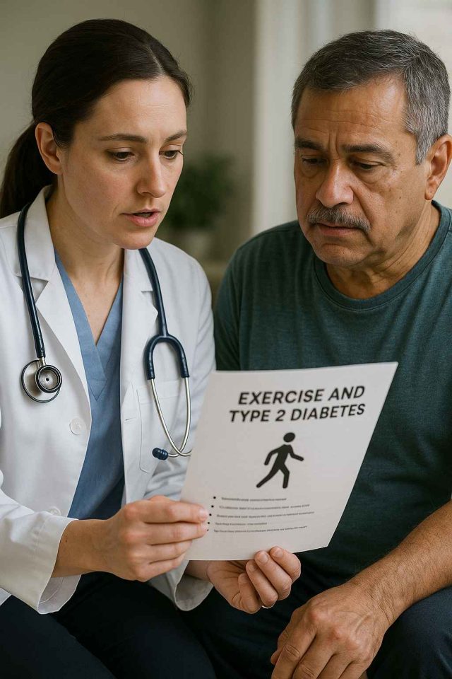 Doctor counseling patient on exercise for managing Type 2 Diabetes