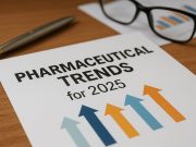 Must Watch Pharmaceutical Trends Pharma executive reviewing digital marketing campaign analytics.