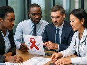 HIV Global Threat That Isn’t Going Away Global healthcare team discussing HIV prevention strategies