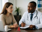 Understanding Where and How to Find HIV Health Providers Doctor discussing HIV care with patient in clinic setting