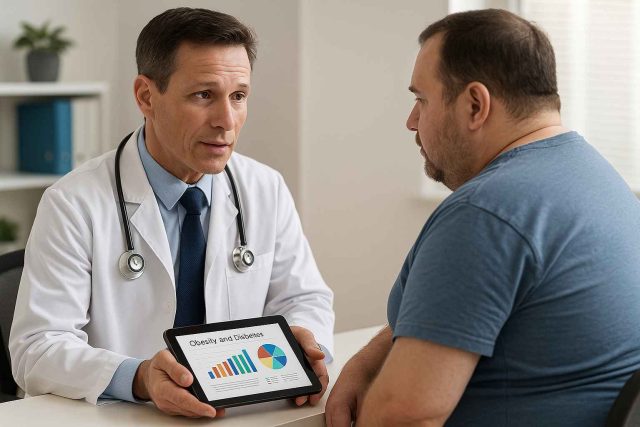 Doctor and patient discussing obesity and diabetes treatment options