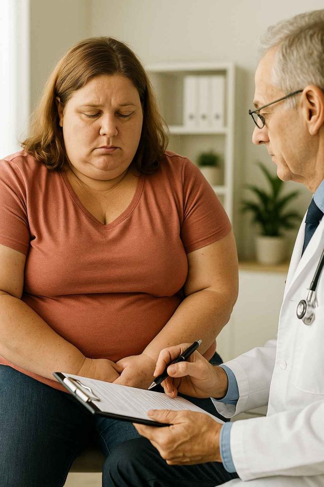 Doctor Discussing Obesity Risks with Diabetes Patient Doctor advising patient on obesity and diabetes treatment
