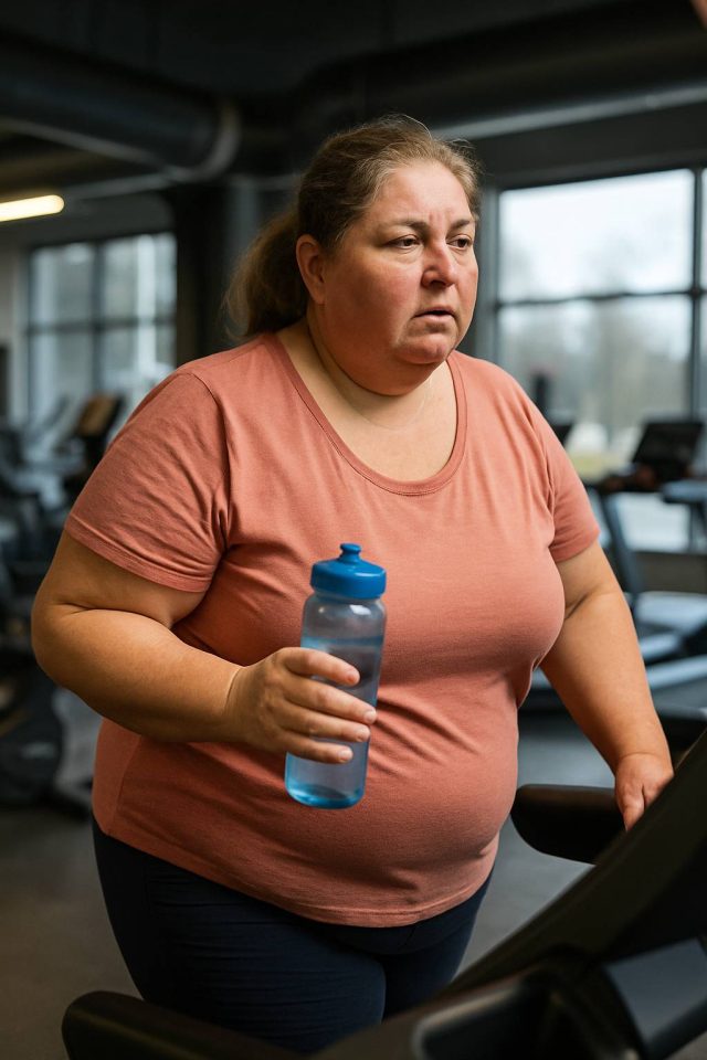 Obesity exercise routine with realistic goals for weight loss.